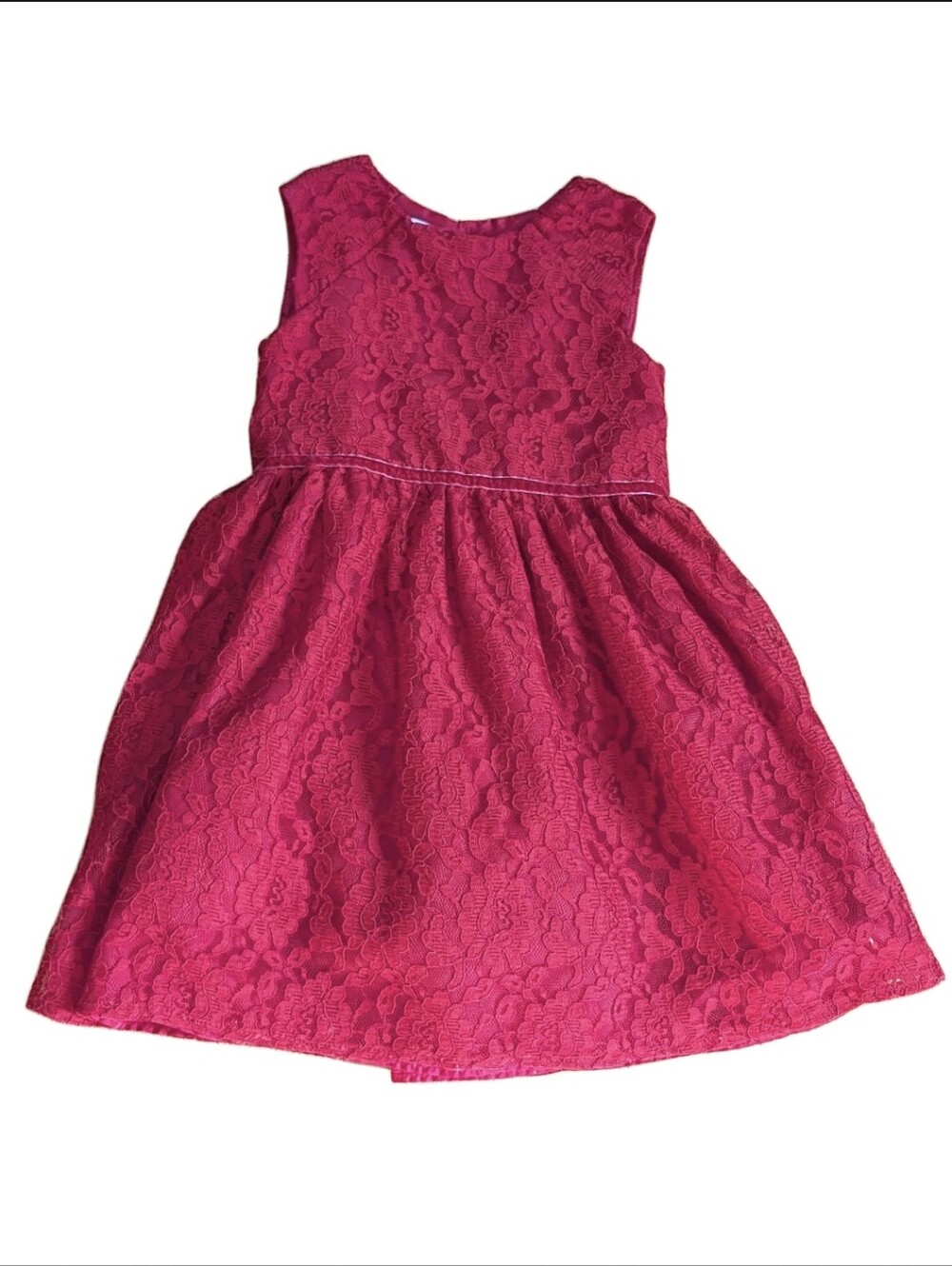 Mia & Mimi Girls Size 4 Red lace Fit And Flare Holiday Bow Christmas Dress